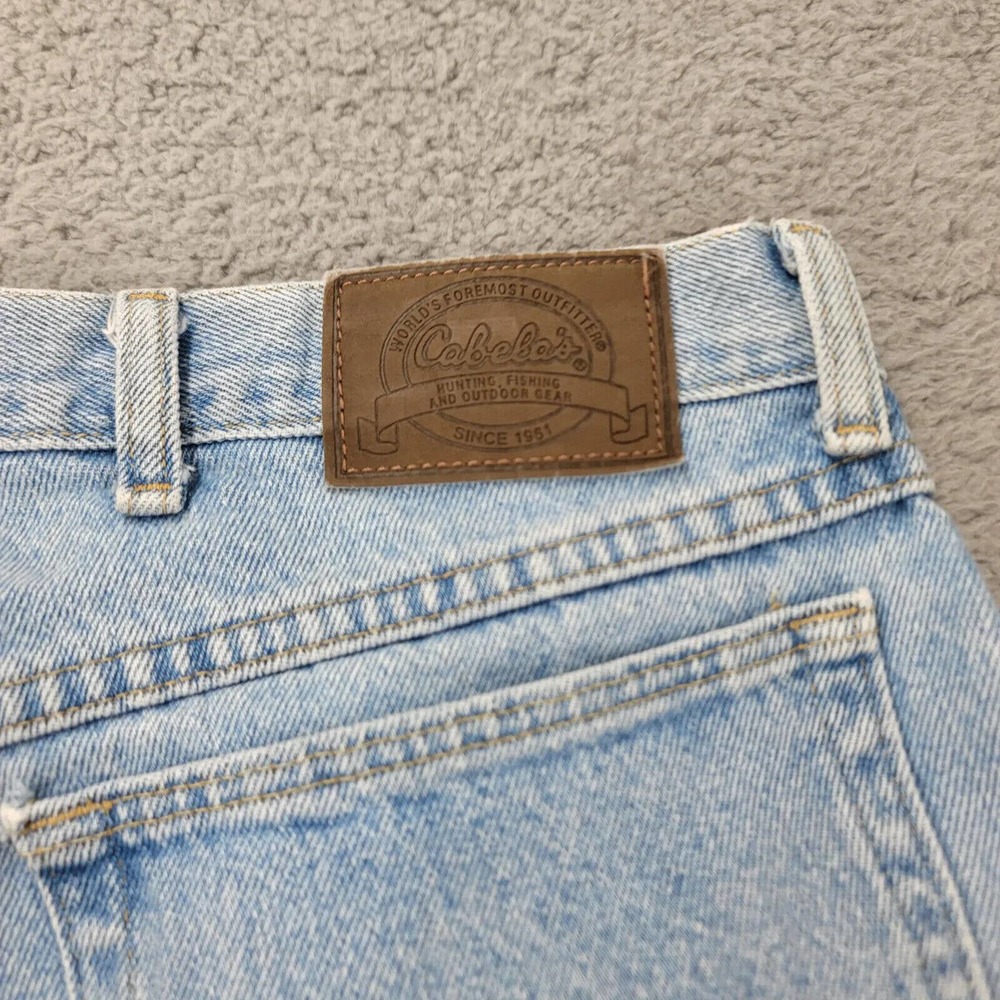 Cabelas Jeans Mens 40x32 Blue Denim Light Wash Straight Outdoors Hunting Hiking - Picture 4 of 15